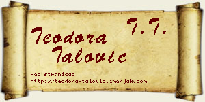 Teodora Talović vizit kartica